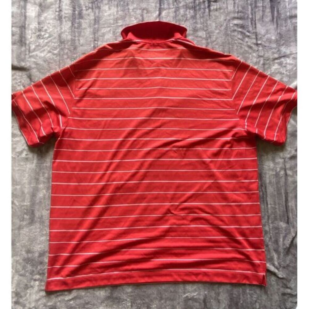 Nike Golf Dri-FIT Mens XL Red White Striped Short Sleeve Polo Shirt Performance - Picture 6 of 6